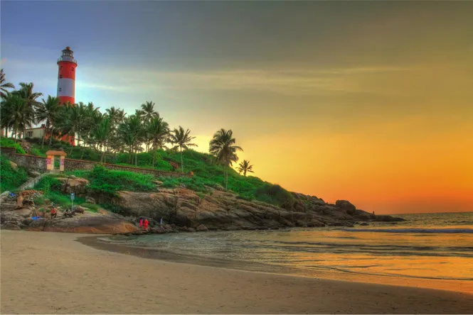 Kovalam Beach Kerala sunset